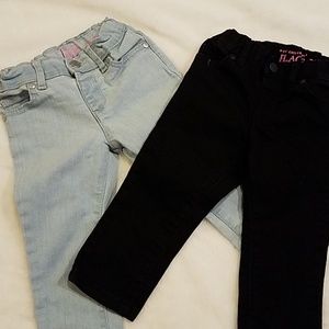 Blue and black toddler girl jeans